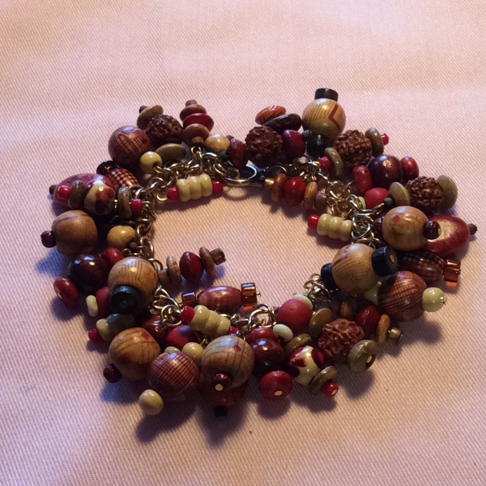 Wooden bead bracelet